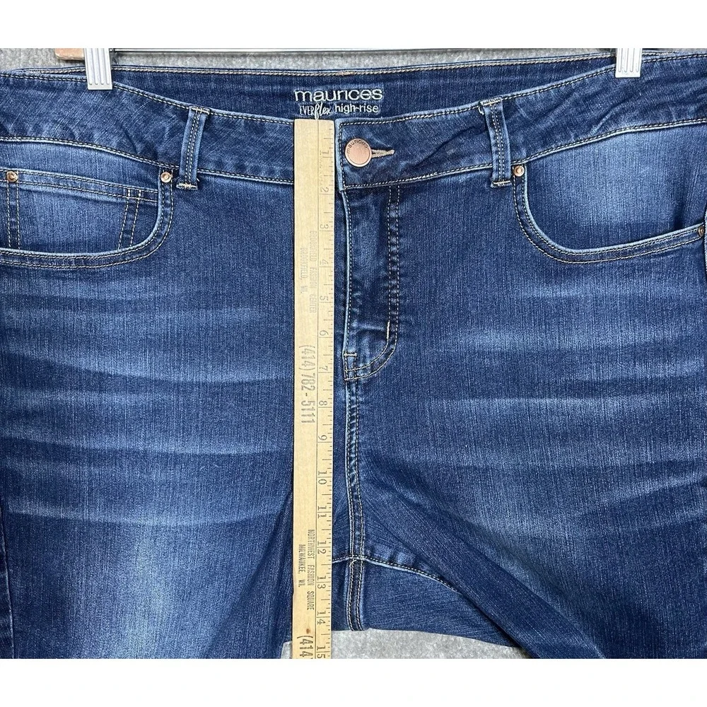 Maurices Everflex High Rise Skinny Jeans Womens Size 20W Blue Stretch 5 Pocket - Picture 8 of 10